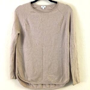 Vince Cashmere Blend Long Sleeve Blouse XS Tan Lightweight Sweater Base Layer